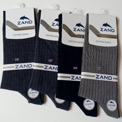 تصویر جوراب مردانه ۴ عددی نخ پنبه طرح کبریتی 