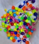 تصویر پیرسینگ ناف سیلیکونی رنگی 