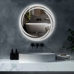 تصویر اینه بک لایت لمسی مدلD113طرح خورشید - دایره D113