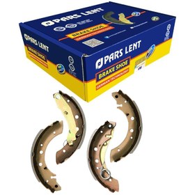 تصویر لنت ترمز عقب پژو 405 با کفشک پارس آبی صادراتی 