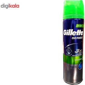 تصویر ژل اصلاح ژیلت مدل Sensitive حجم 200 میلی لیتر Gillette Series Sensitive Shave Gel , 200ml