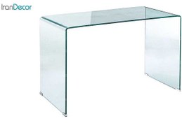 تصویر میز اداری شیشه ای مدل صدف سایز 160 × 70 