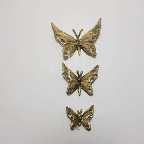 تصویر دکوری برنجی برنزی دیوارکوب پروانه Brass decoration, butterfly wall hanging model