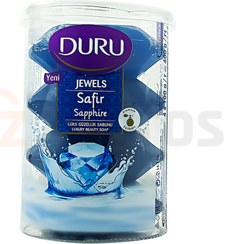 تصویر صابون بدن دورو لیوانی مدل jewels آبی رنگ بسته 4 عددی وزن 400 گرم صابون و پودر صابون