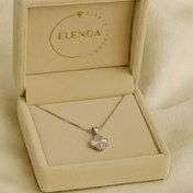 تصویر گردنبند زنانه نقره ایتالیایی مدل ونکلیف تمام نقره زنجیر ۴۵ سانتی‌متری 