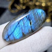 تصویر نگین درشت سنگ طبیعی لابرادوریت معدنی کد 35676 