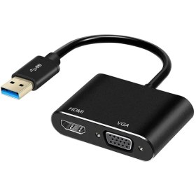 تصویر مبدل USB3.0 به VGA+HDMI کی نت مدل K-COUA30HV ا K-NET K-COUA30HV USB3.0 to VGA+HDMI Adapter K-NET K-COUA30HV USB3.0 to VGA+HDMI Adapter