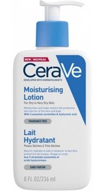 تصویر لوسیون کرم مرطوب کننده صورت و بدن سراوی Cerave حجم 236 میل|آبرسان قوی پوست خشک 