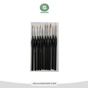 تصویر ست قلمو نوك تيز مشكي اعلا 10 عددی 