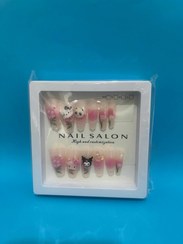 تصویر پک ناخن مصنوعی طرح دار برجسته جعبه دار دوازده عددی به همراه چسب ناخن وپنس - ۷ 