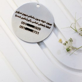 تصویر پلاک دایره مدل مورچه - 3.5cm / ۶حک / نقره‌ای 
