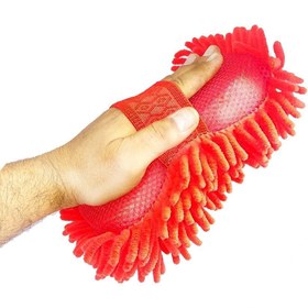 تصویر اسفنج شستشو مایکروفایبر قرمز مخصوص شستشو خودرو هامبر مدل Humber Microfiber Red Sponge 