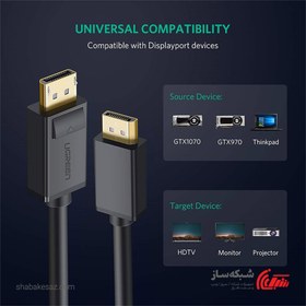 تصویر کابل Display port برند UGREEN مدل 10212/DP102 UGREEN Display port Cable Model 10212/DP102