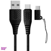 تصویر کابل تبدیل USB به microUSBUSB-C بیاند مدل BA-305 طول 1 متر 