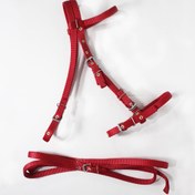 تصویر کله گیر و دسته جلو برزنتی - قرمز nylon bridle