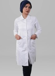 تصویر روپوش زنانه مدل برش صاف Womens White Lab Coat Boresh Saaf