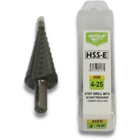 تصویر مته کاجی HSS-E سایز 20-4 میلیمتر برند ولف Wolf 4-20mm HSS-E step drill bit