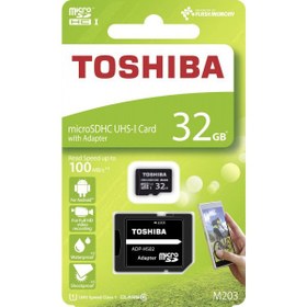 تصویر کارت حافظه Micro SD برند Toshiba ظرفیت 32 گیگابایت Toshiba Micro SD Card 32GB