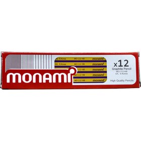 تصویر مداد مشکی HB شش وجهی مونامی مدل MO-112 بسته 12 عددی Monami Black HB Lead Pencil Pack of 12 - MO-112