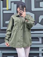 تصویر شومیز زنانه کتان سیلک رنگ سبز فری سایز | دیباسا | امکان پرداخت درب منزل شومیز زنانه کتان