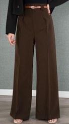 تصویر شلوار پارچه ای زنانه مدل بگ سایز ۵۰ قهوه ای تیره 