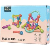 تصویر بلوک‌های ساختنی مغناطیسی ۴۲ تکه 