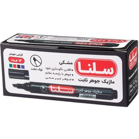 تصویر ماژیک معمولی سلنا نوک تخت Selena SP125 بسته 12 عددی Selena SP125 Permanent Marker Pack Of 12