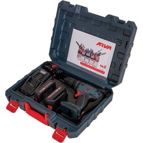 تصویر دریل پیچ گوشتی شارژی چکشی آروا مدل 5853 ظرفیت ۲۰ ولت اتوماتیک 