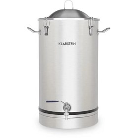 تصویر دستگاه تقطیر گلاب گیر عرق گیر 30 لیتری کلارشتاین آلمان Klarstein Maischfest Fermenter 30 Fermentierkessel Maischekessel Silber 