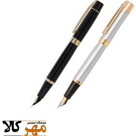تصویر قلم خودنویس تکی رنگ مشکی لاکی و استیل گیره زرد SHEAFFER مدل 300 ا SHEAFFER | PEN | 300 SHEAFFER | PEN | 300