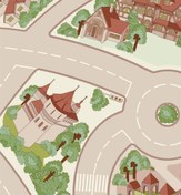 تصویر کف پوش مهد کودکی طرحدار جنگل و خیابان ضخامت ۵ میلیمتر 