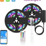 تصویر ریسه ال ای دی RGB هوشمند موزیکال مخصوص ساخت سقف ابری با طول 10 متر 
