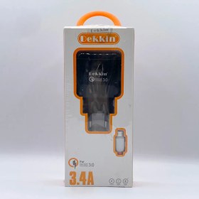 تصویر شارژر دیواری دکین DEKKIN مدل DK-2668 به همراه کابل تبدیل microUSB 