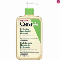 تصویر فوم شستشوی روغنی سراوی CERAVE آبرسان، مناسب پوست بسیار خشک و حساس حجم 473 میل CERAVE Hydrating Oily Foam Cleanser, suitable for very dry and sensitive skin, volume 473 ml