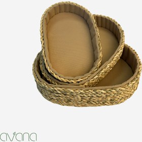 تصویر ست سبد حصیری بیضی 