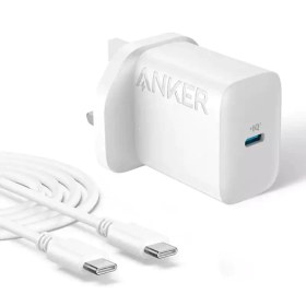 تصویر شارژر دیواری 20 وات انکر مدل b2347 به همراه کابل USB-C Anker 20W Wall Charger Model b2347 with USB-C Cable