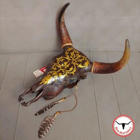 تصویر جمجمه گاو نقاشی طرح اسلیمی 