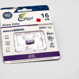 تصویر رم میکرو ویکومن Vicco 80MB/s 16GB بدون خشاب Vicco man microSD Class 10 U1 80MB/s 533X 16GB Memory