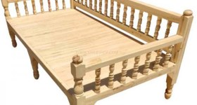 تصویر تخت سنتی چوبی 90*190 کد 300 