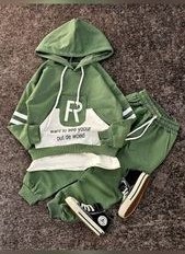 تصویر ست هودی شلوار پسرانه طرح R کد 2788 