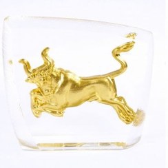 تصویر تندیس کریستال طلا کوب طرح ماه تولد اردیبهشت سایز کوچک CS02 