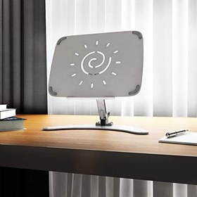 تصویر پایه لپ تاپ Tangkula ، پایه نوت بوک ، دارنده لپ تاپ قابل حمل آلومینیوم خنک کننده پایه ایستاده قابل حمل نقره ای 