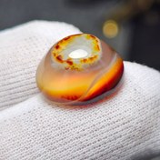 تصویر نگین سنگ عقیق سه پوست باباقوری معدنی کد 36819 