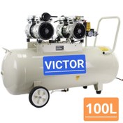 تصویر کمپرسور 100 لیتری سایلنت دو موتور تمام مس ویکتور VICTOR 