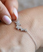 تصویر دستبند نقره جواهراتی مدل پروانه 