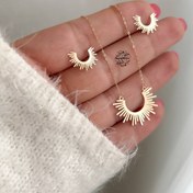 تصویر نیم ست جواهرات طلا مدل خورشید 