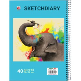 تصویر دفتر نقاشی سیمی فیلی با کاغذ مومی 7456 sketch-diary-40-sheets-7456