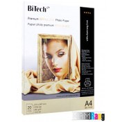 تصویر کاغذ سمی گلاسه (ساتین) بایتک سایز A4 وزن 260 گرم 20 برگ Bitech A4 Semi Glossy Paper 260g 20sh