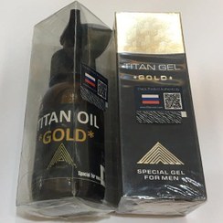 تصویر پکیج ژل تیتان طلایی + روغن تیتان اصل هولوگرام دار با تخفیف 