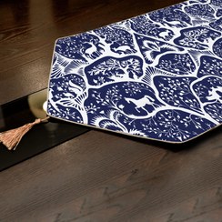 تصویر رانر مخمل، لب مثلثی، آسترکشی و قیطان دوزی، کد: R170-24 